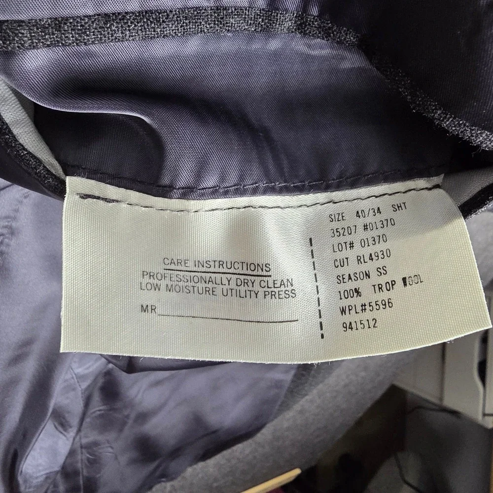 Polo Ralph Lauren Blazer Mens 40S Grey Pinstripe Trop Wool Union Made in USA VTG
